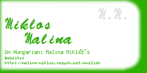 miklos malina business card